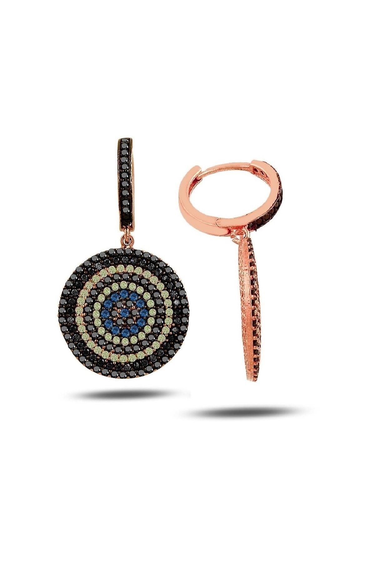 Kadın Lacivert Sallantılı Nazar Küpe RMS20102