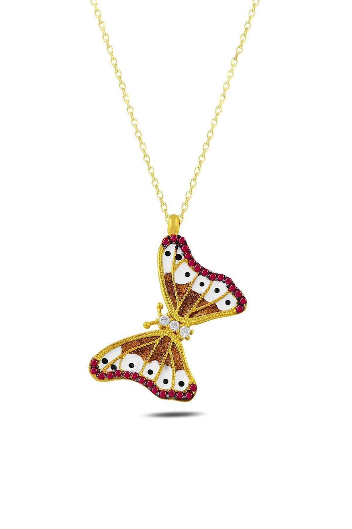 Mineli Peri Kelebek Kolye Küçük Boy