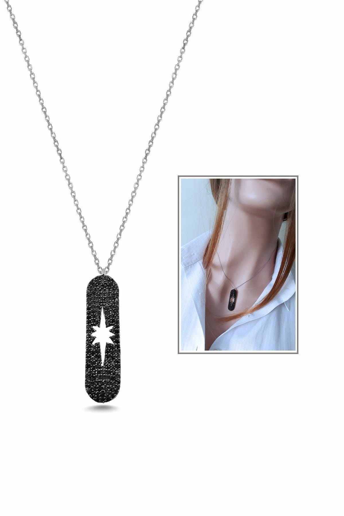 Yıldız Motifli Tarz Kolye - Siyah