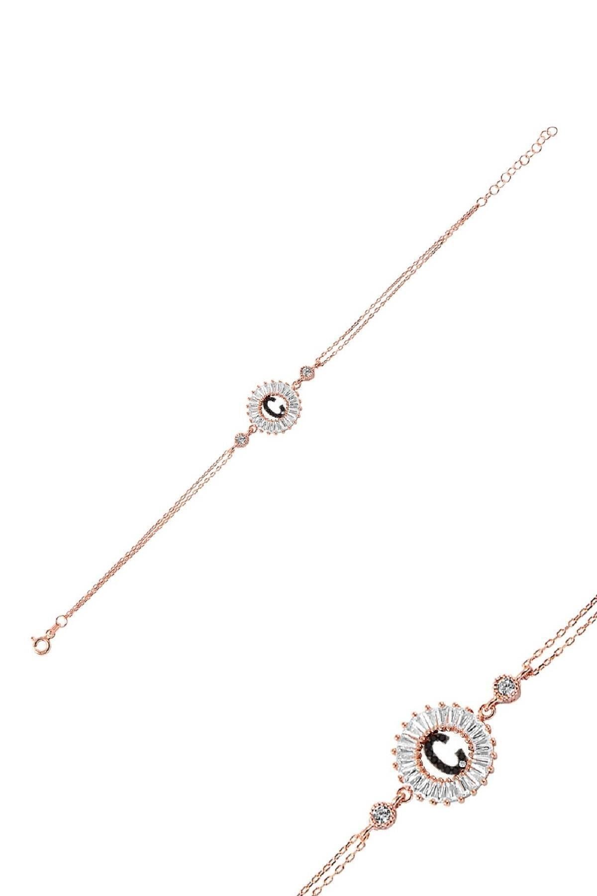 Öze Dönüş – Ç Harfi Gümüş Bileklik | Rose Gold Kaplamalı