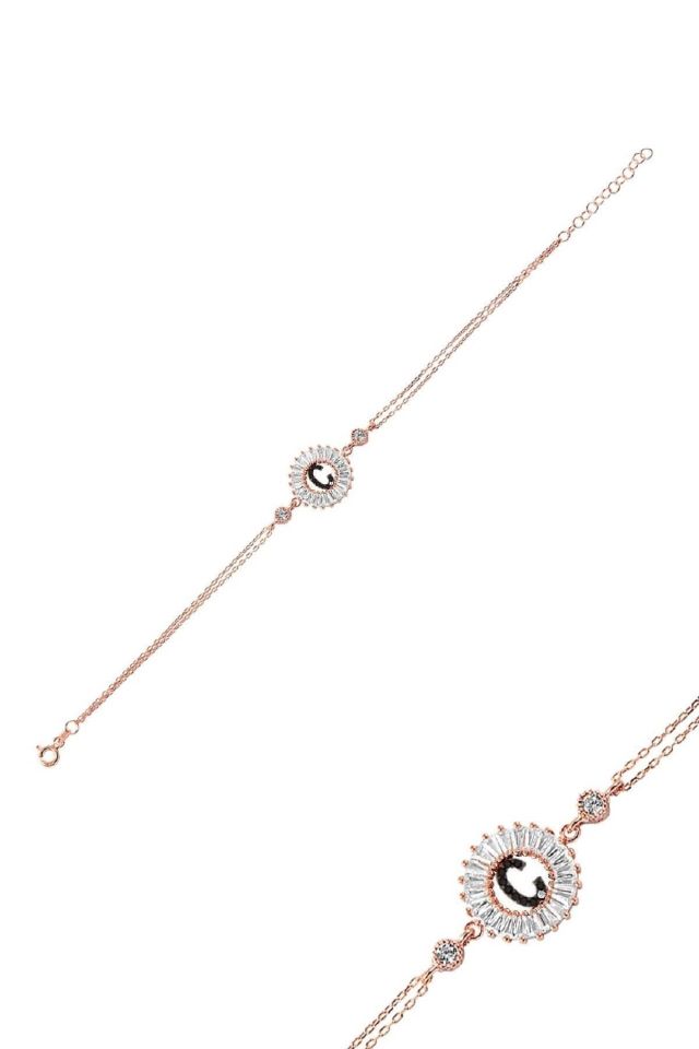 Öze Dönüş – Ç Harfi Gümüş Bileklik | Rose Gold Kaplamalı