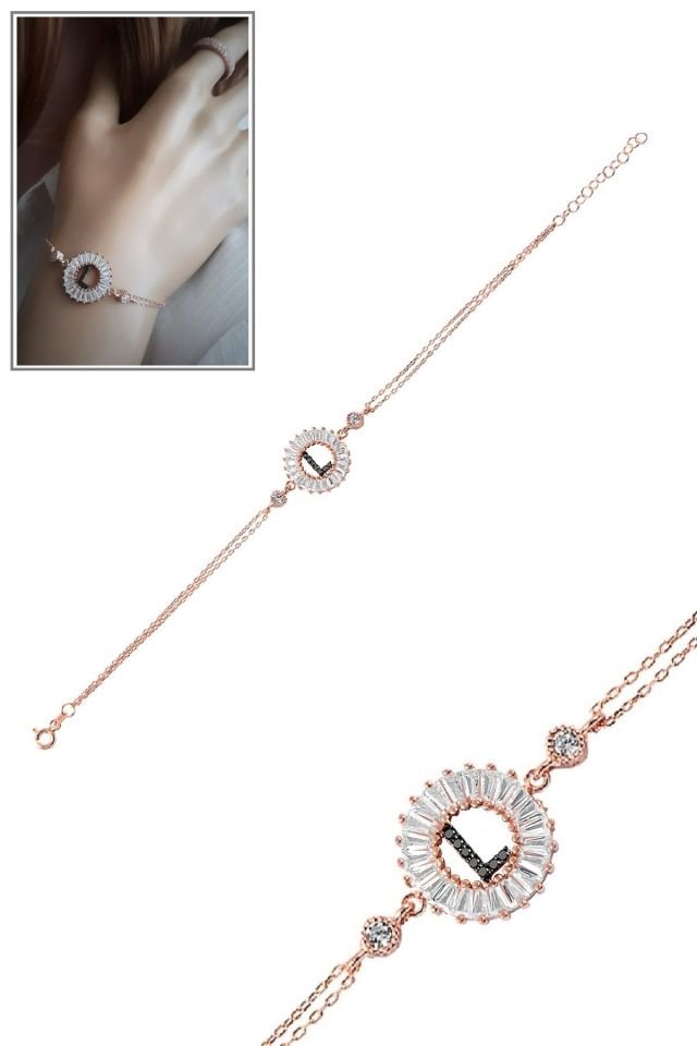 Öze Dönüş – L Harfi Gümüş Bileklik | Rose Gold Kaplamalı