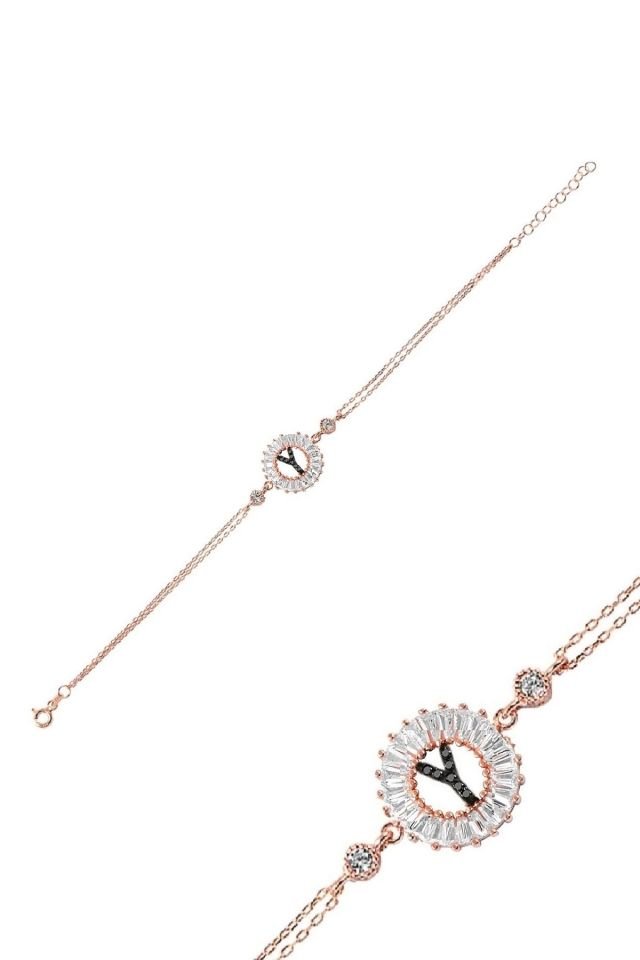Öze Dönüş – Y Harfi Gümüş Bileklik | Rose Gold Kaplamalı