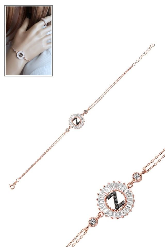 Öze Dönüş – Z Harfi Gümüş Bileklik | Rose Gold Kaplamalı