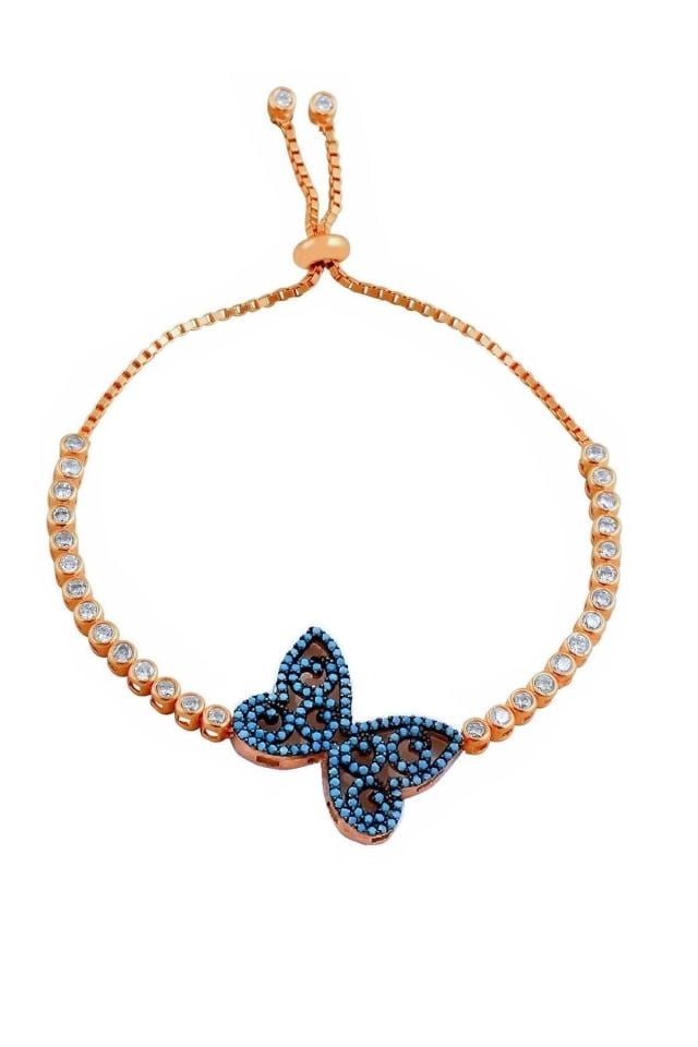 Turkuaz Kelebek Suyolu Asansörlü Bileklik