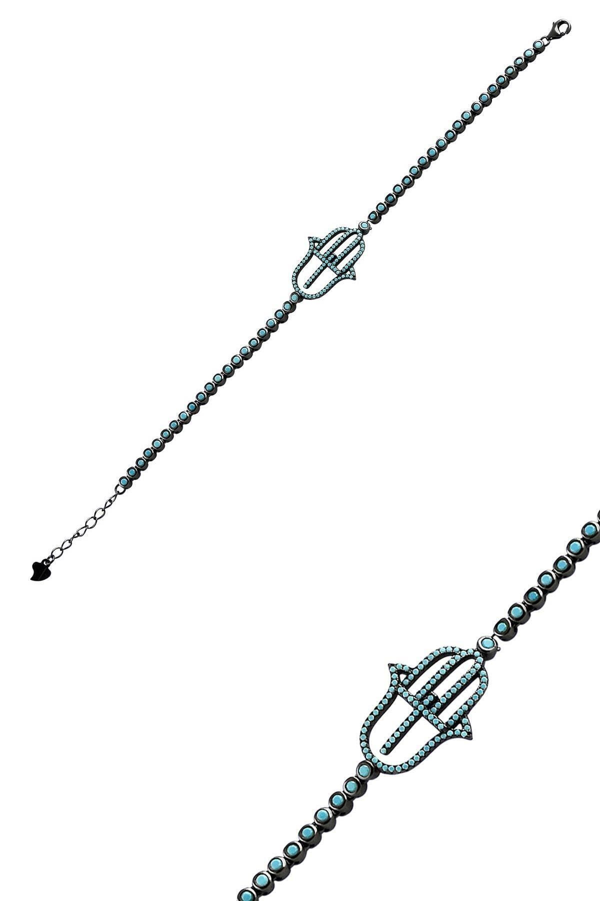 Kadın Turkuaz Fatma Ana Eli Rodaj Suyolu Bileklik