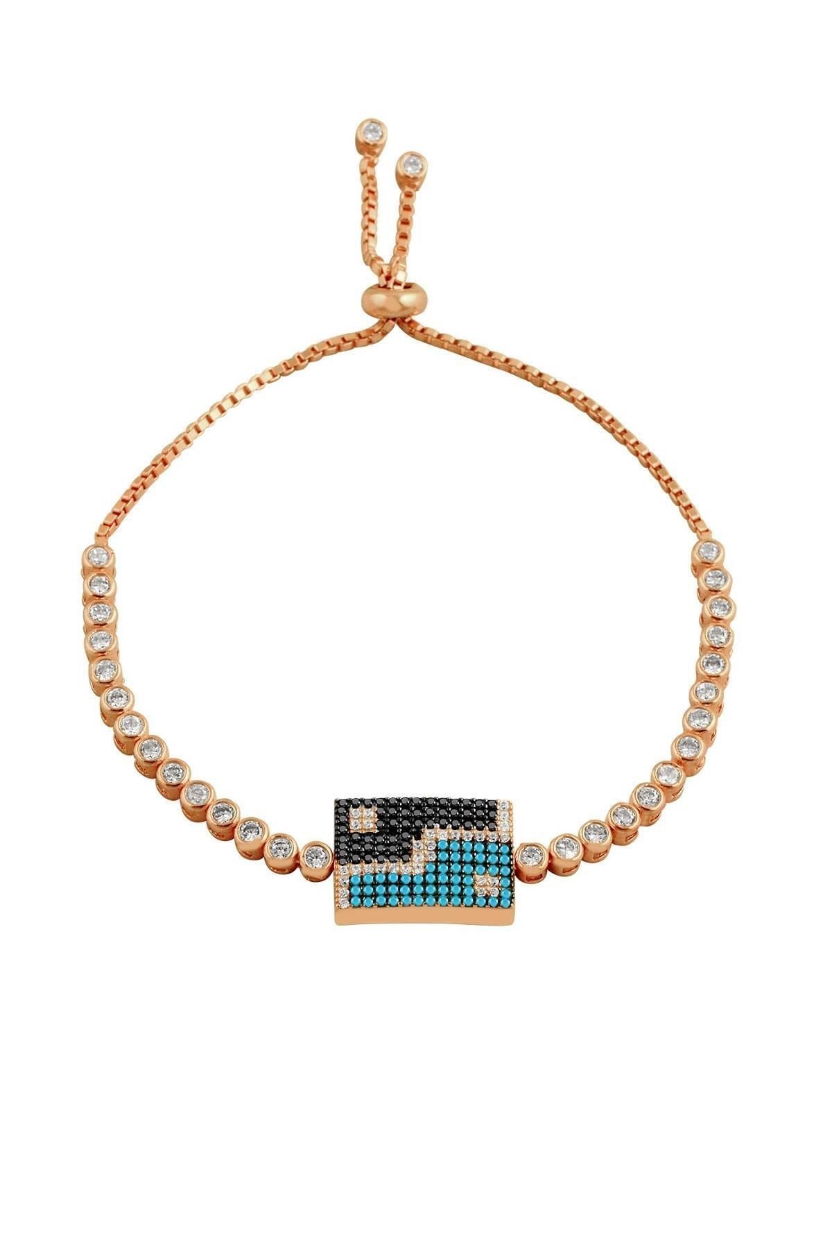 Karma Sembollü Suyolu Bileklik – 925 Ayar Gümüş - Rose Gold Kaplamalı