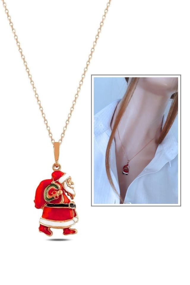 925 Ayar Gümüş Noel Baba Kolyeli Hediye Paketi 8