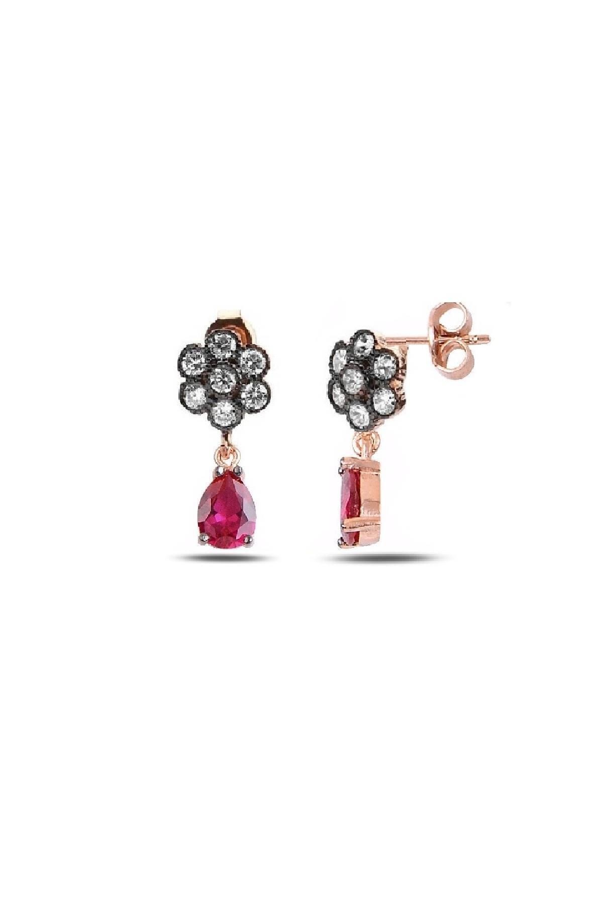 Ruby Elmas Montürlü Bahar Küpe