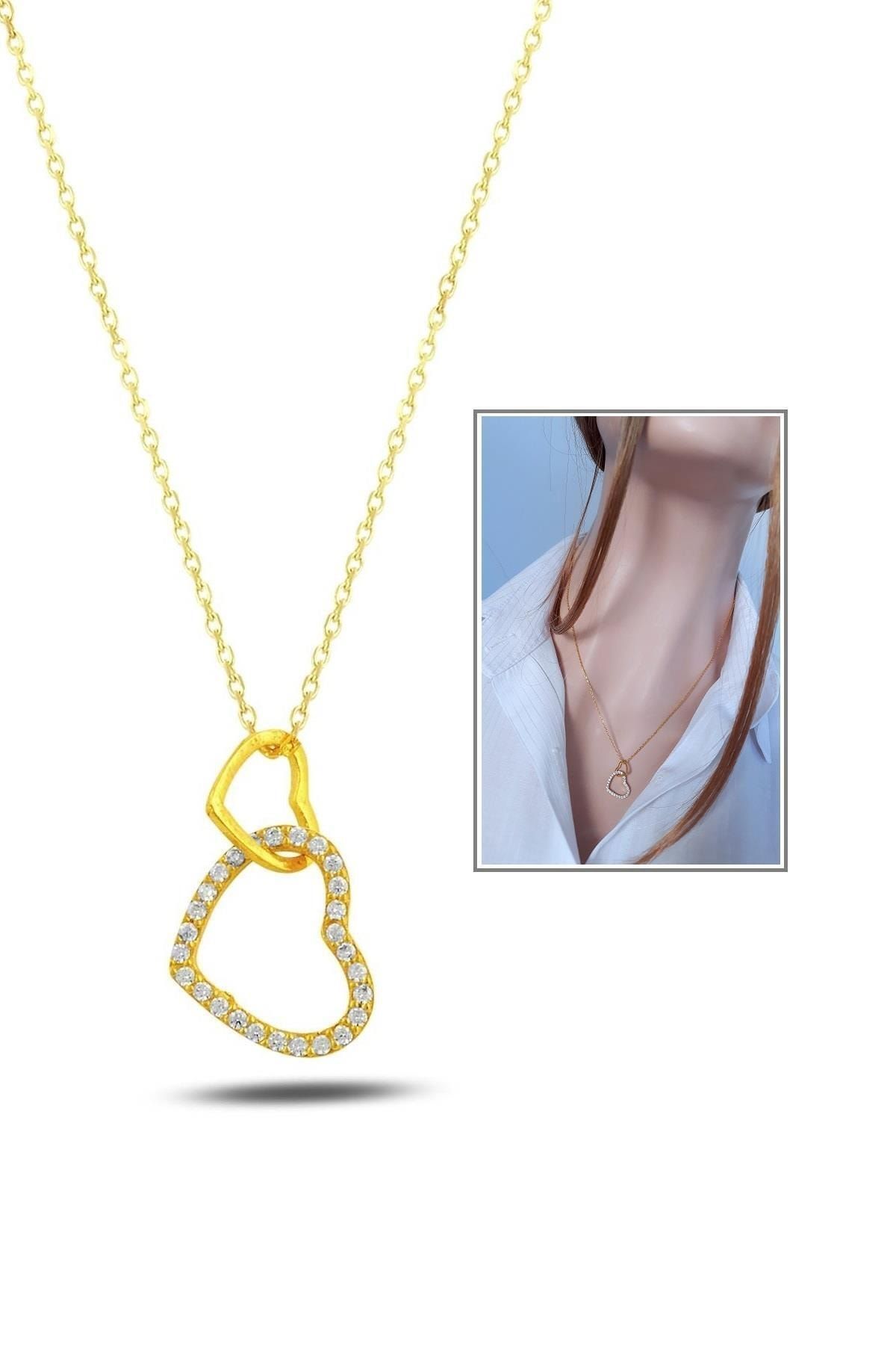 Kadın Bağlı Kalbim 14 k Altın Kaplama Kolye