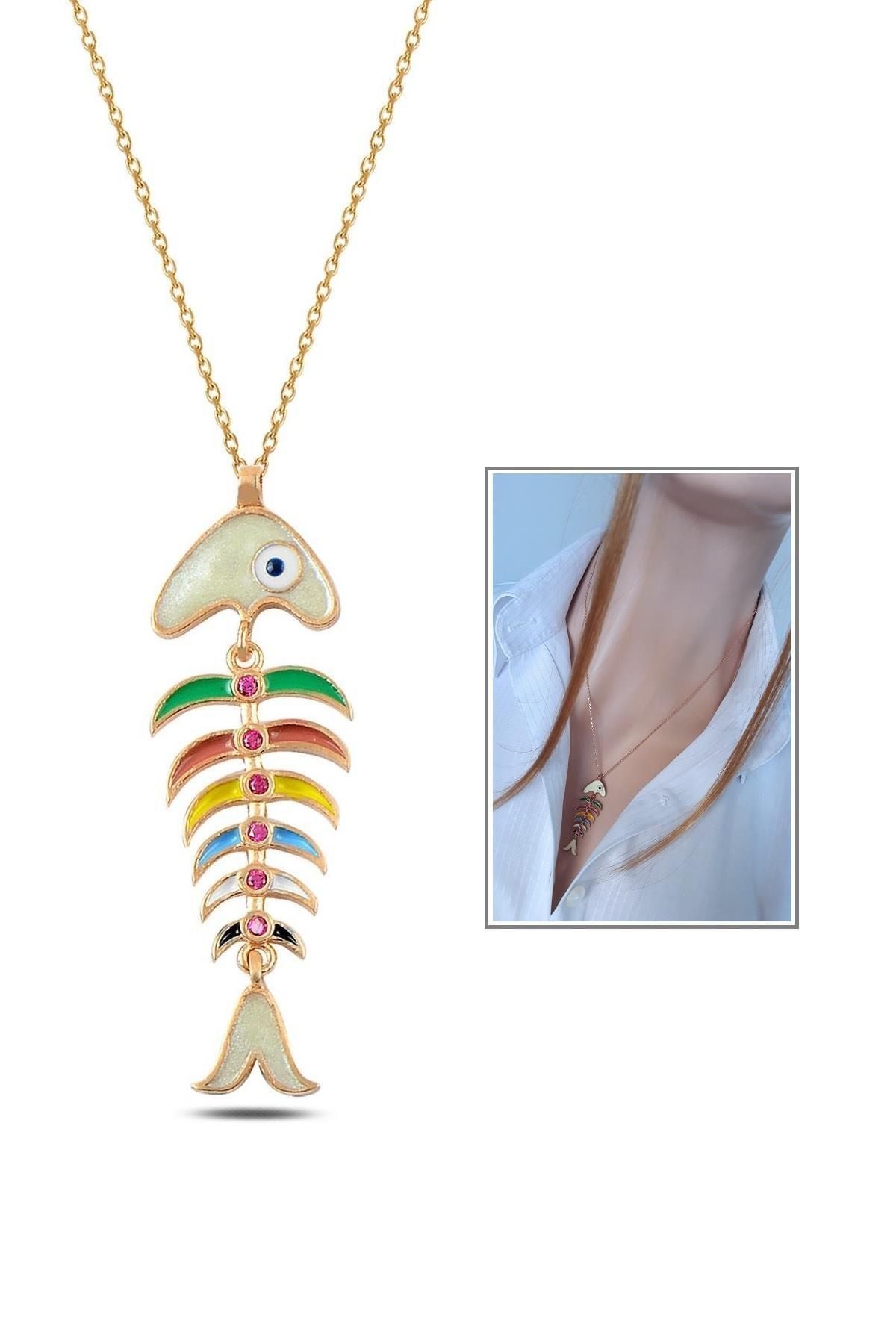 Kadın Mineli Kılçık Kolye