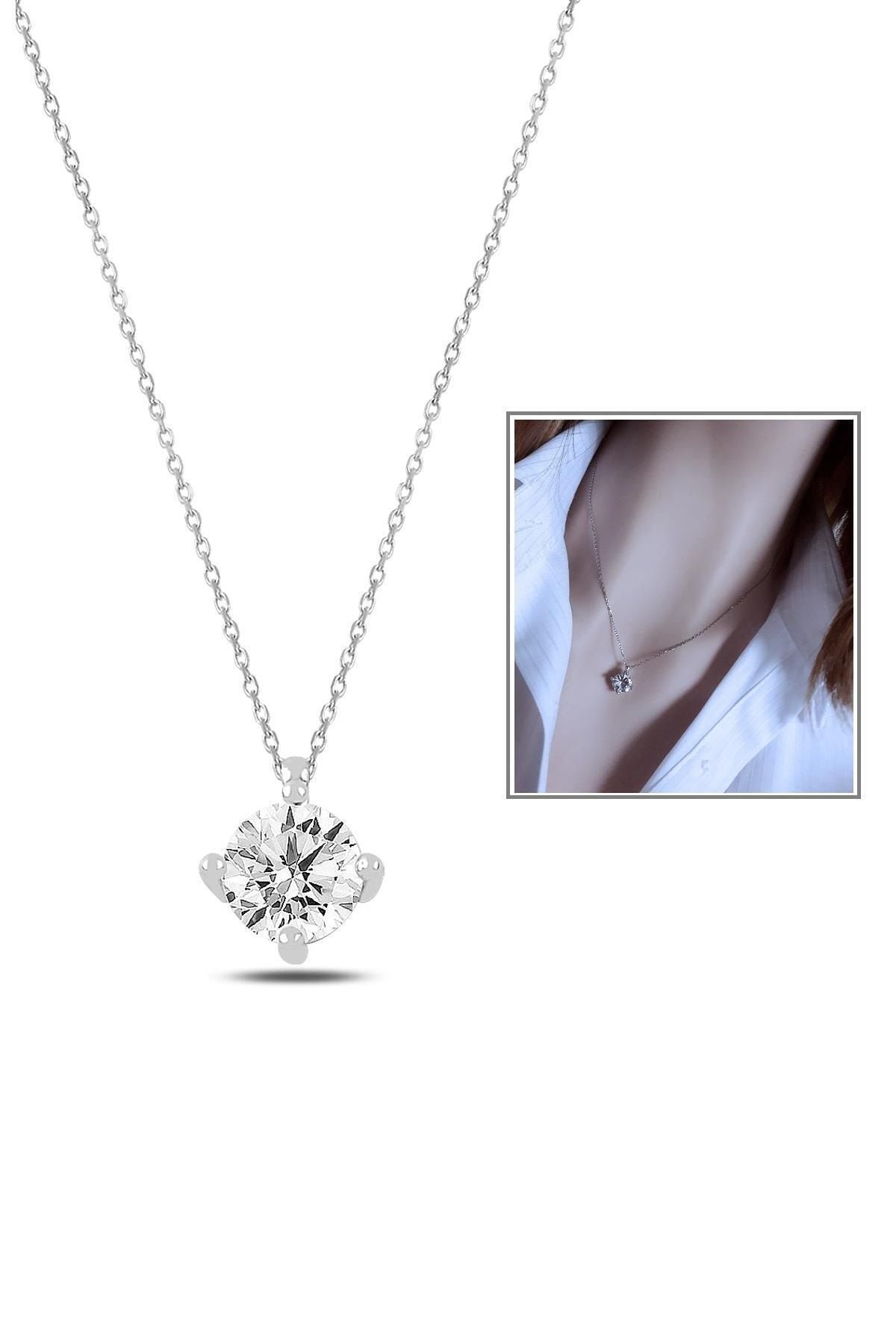 Kadın Tektaş Kolye 8mm