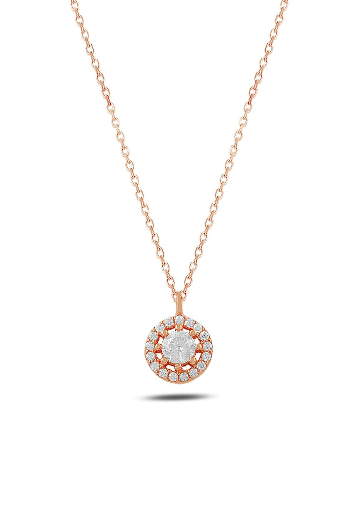 Coronet Tektaş Kolye - rose altın kapl.