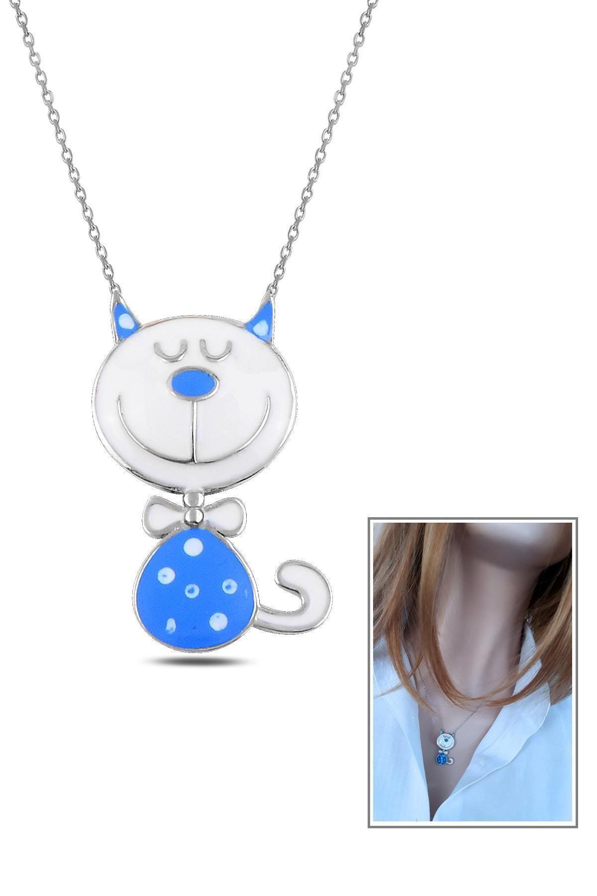 Kadın Mavi Kedi Kolye