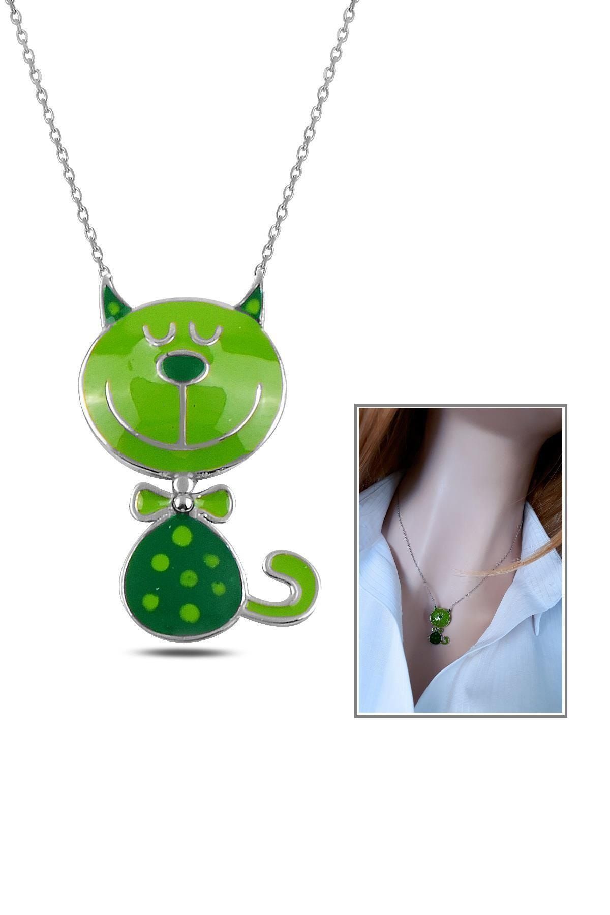 Kadın Yeşil Kedi Kolye