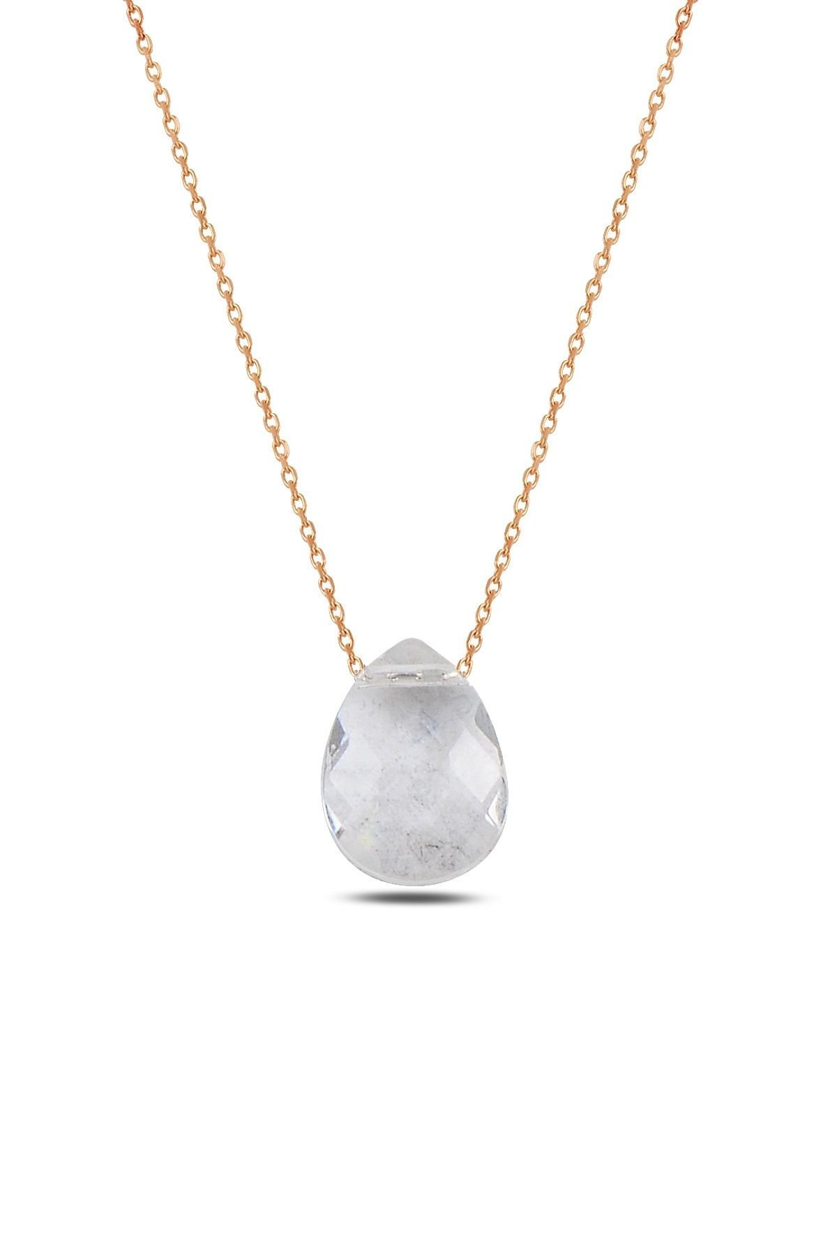 Kristal Damla Kolye – Rose Gold Kaplama