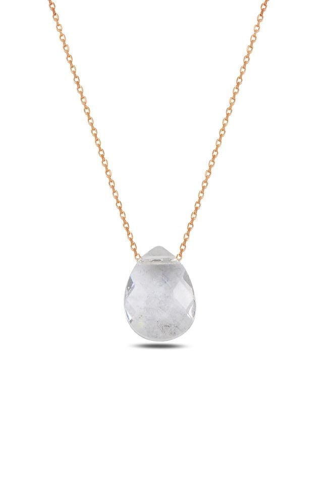 Kristal Damla Kolye – Rose Gold Kaplama