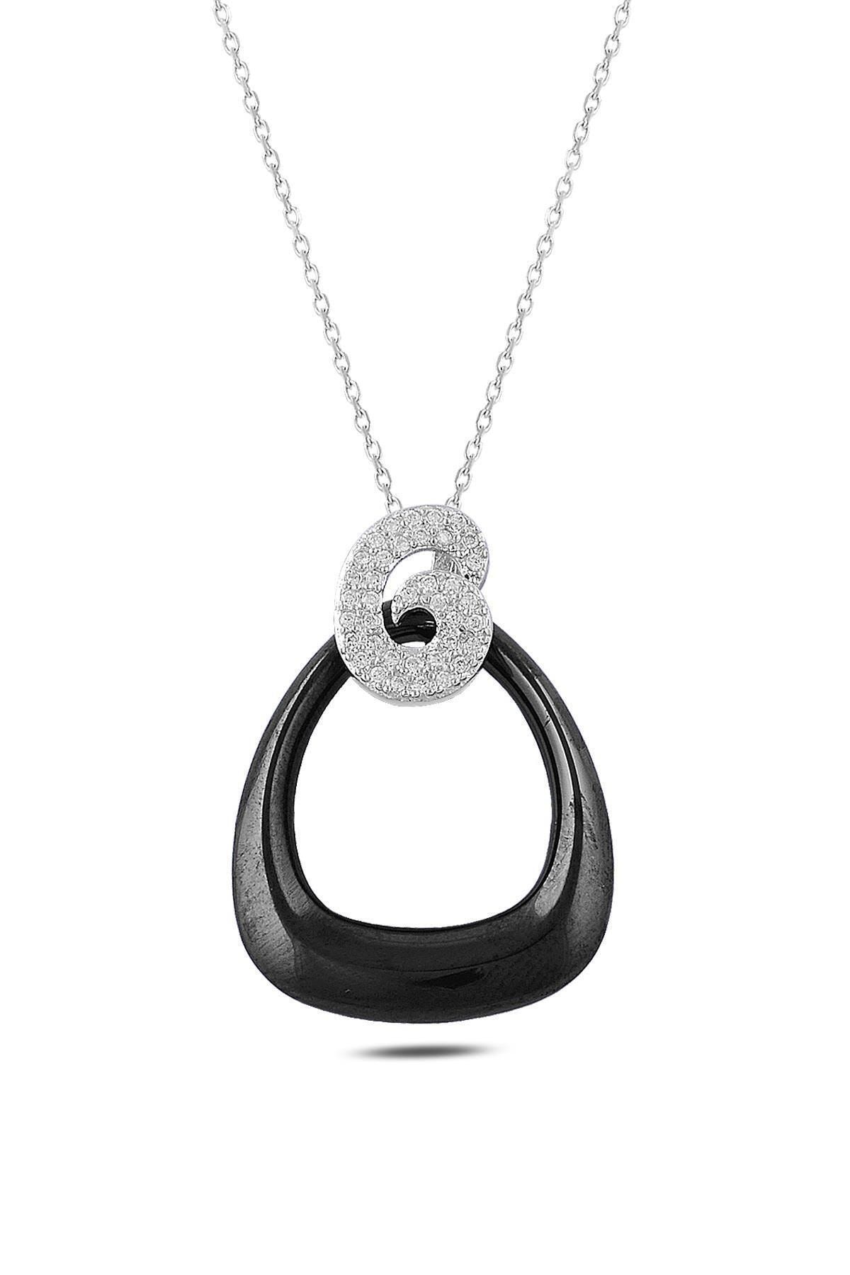 Seramik Efekt Taşlı Anturaj Kolye