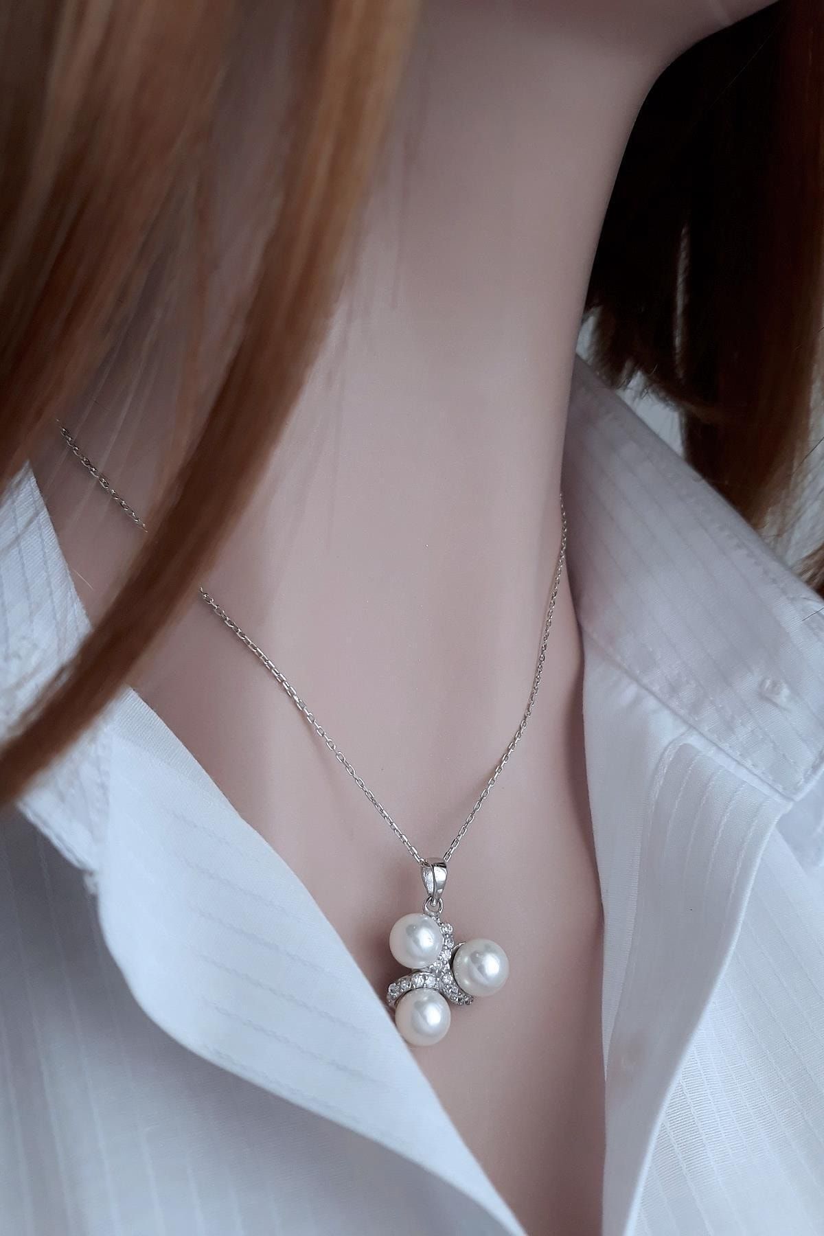 Kadın Üçlü İnci Kolye