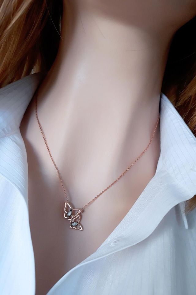 Çıtır Kelebekler Kolye _rose