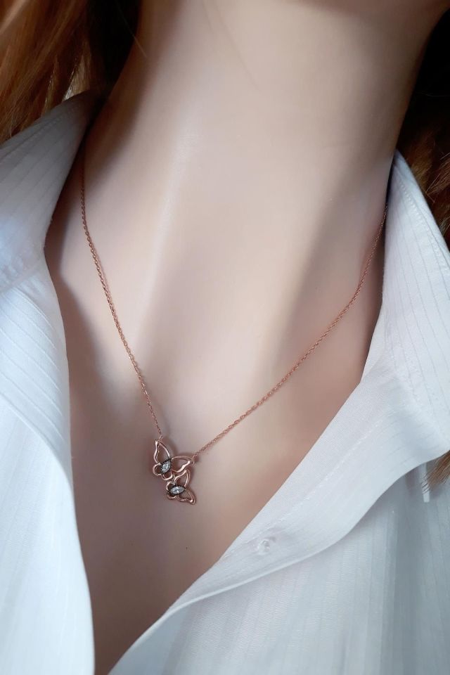 Çıtır Kelebekler Kolye _rose