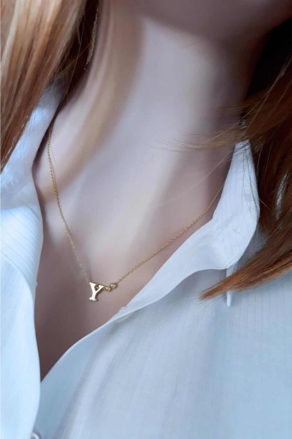 Y Harfi Kolye _14k Altın Kapl.