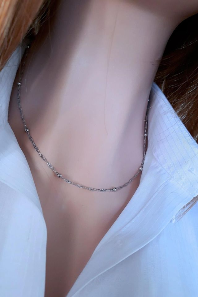 Kadın İtalyan Burgu Toplu Zincir  45cm