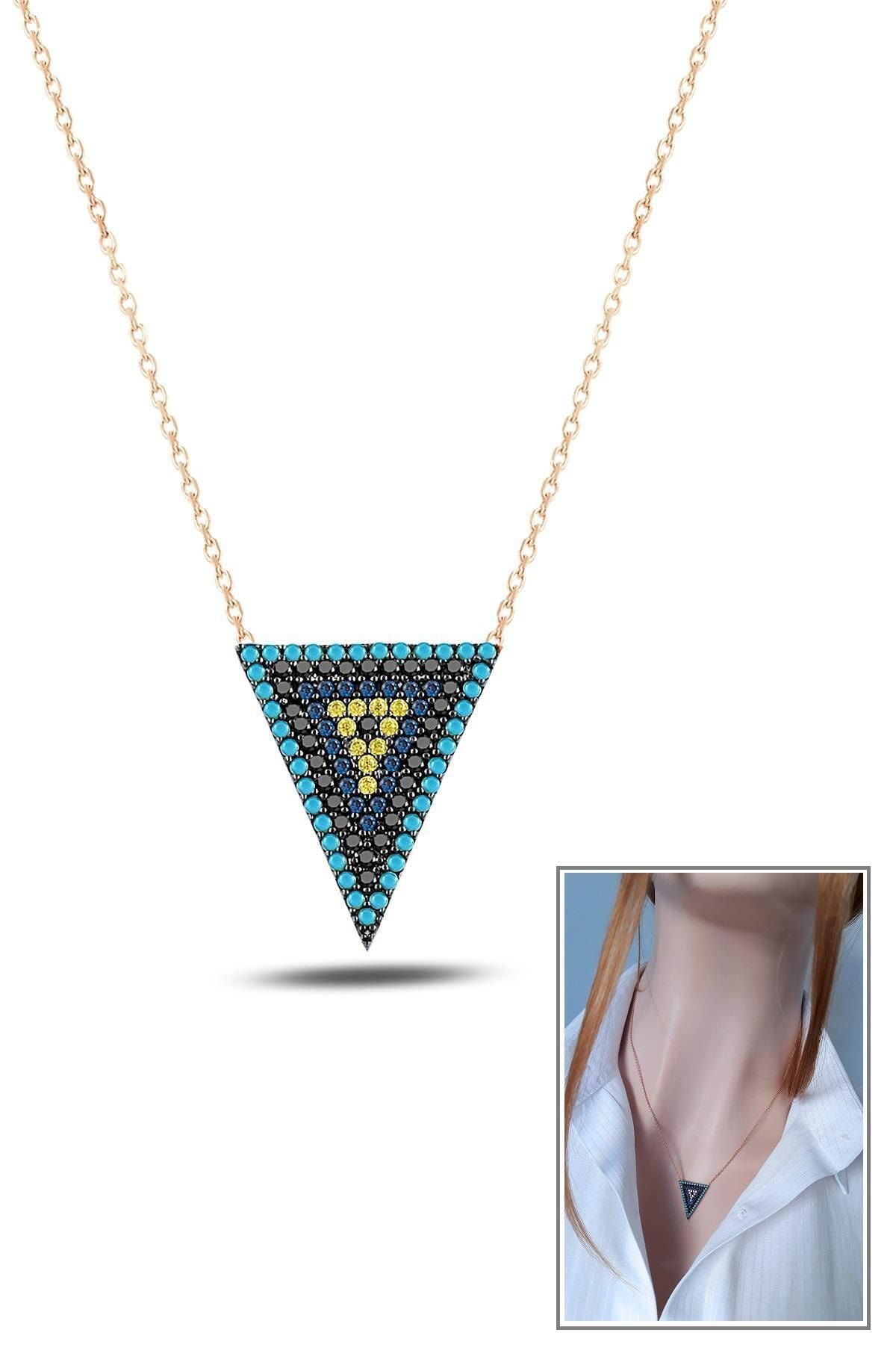 Kadın Nazar Üçgen Kolye