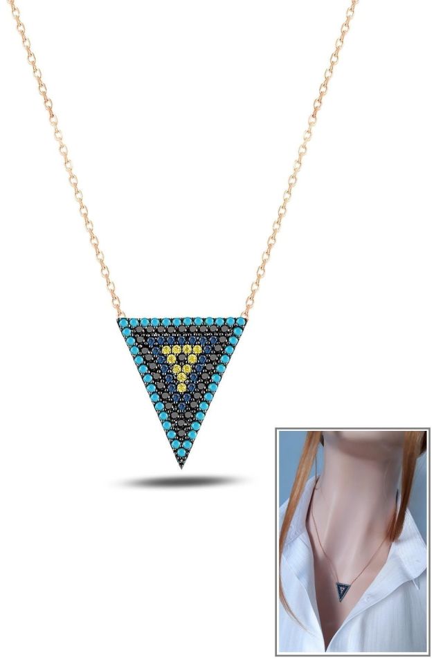 Kadın Nazar Üçgen Kolye