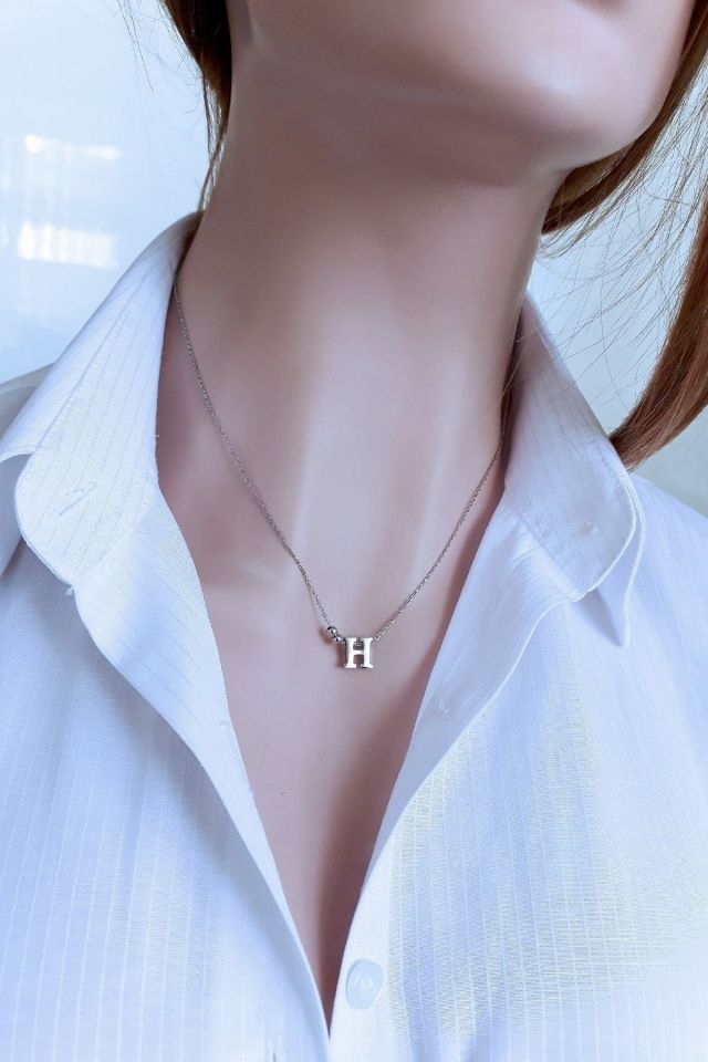 Kadın Gümüş S Harfi Kolye