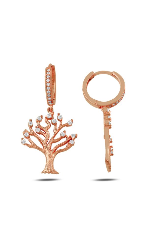 Kadın Beyaz Hayat Ağacı Küpe (Rose) RGK40039